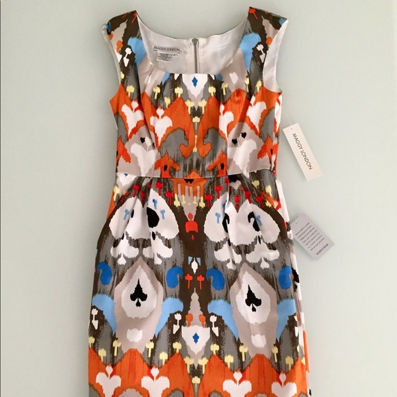 Maggy London Ikat Print Dress NWT - Picture 3 of 6